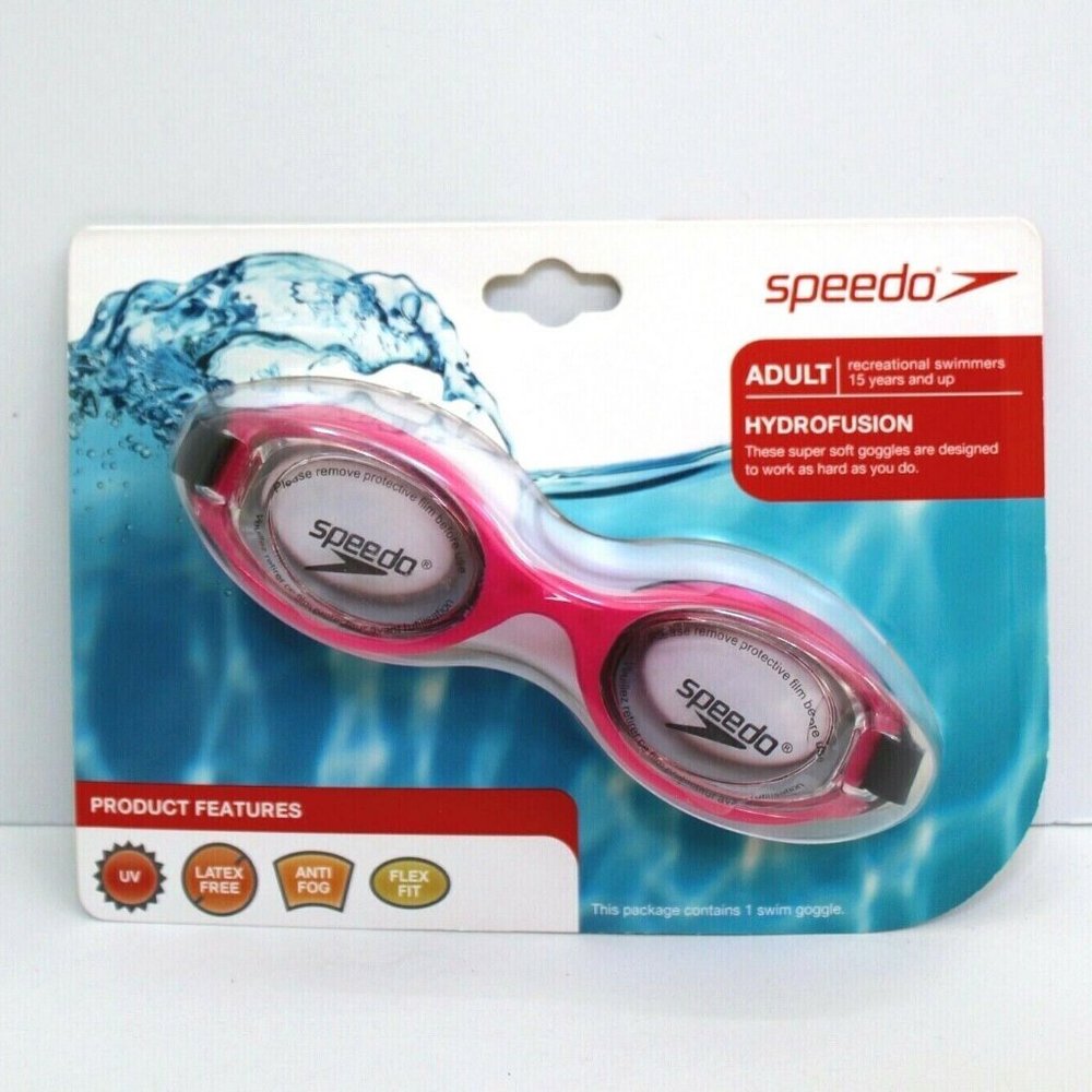 Speedo Adult Hydrofusion Pink & Black Swim Goggle